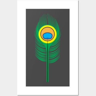 Vintage Peacock Feather Print Posters and Art